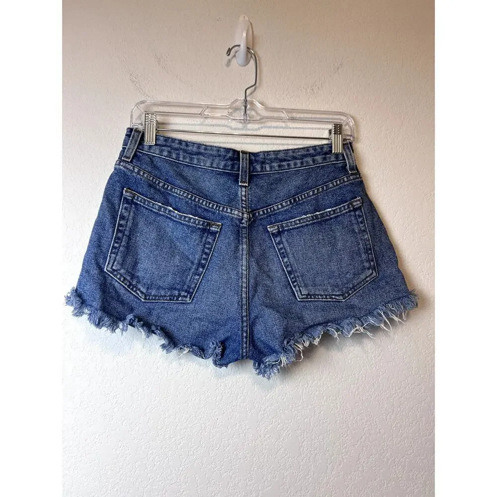 Reformation Blue Denim Cut-Off Shorts Size 27